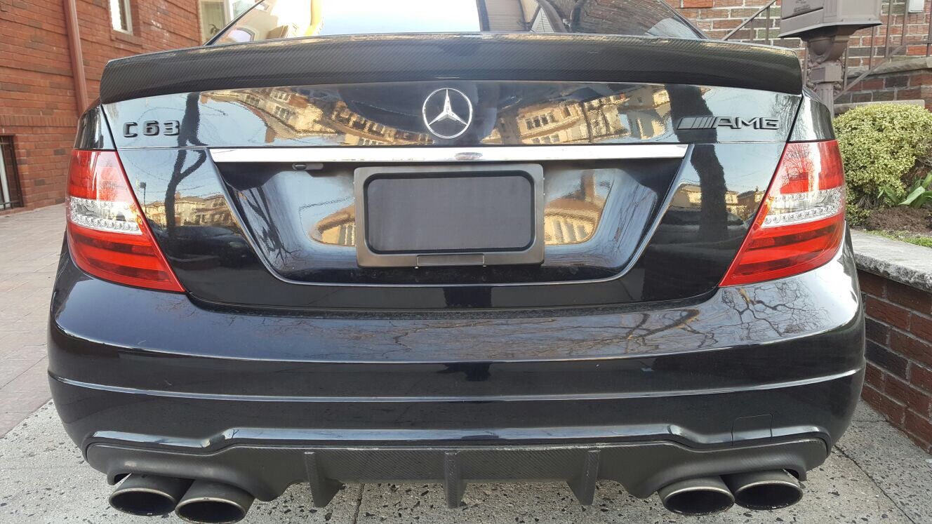 Mercedes C63 507 with Stealth Plate. License plate cover by 510 Auto Group