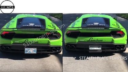 Lamborghini Huracan with Motorized License Plate Flippers, Stealth Plate Flippers for USA and Canada